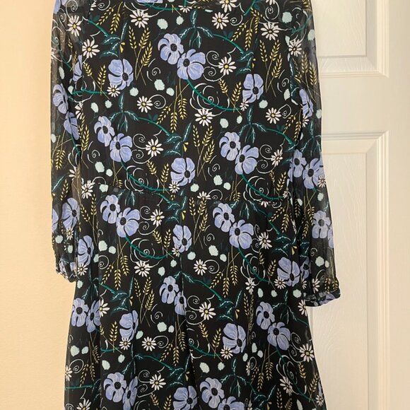 Banana Republic Long Sleeve Floral Tie Neck Dress - Picture 3 of 4
